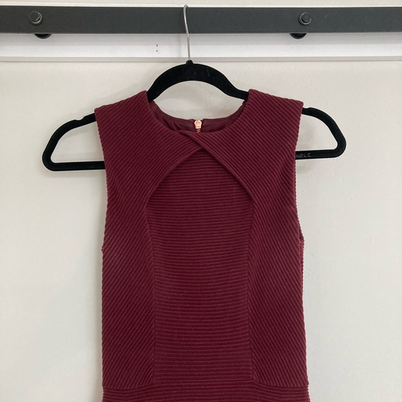 Ted Baker Tarala Bodycon Knit Dress, Maroon, Small - Picture 5 of 11